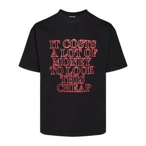 Vetements Black Tee with Red Text